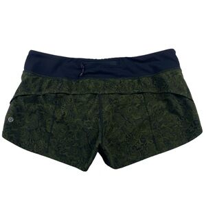 Lululemon Speed Short Mini Pencil Lace Brave Olive Black Size 10